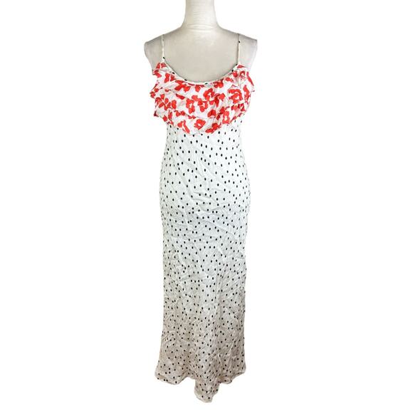 RIXO x Target Polka Dot Sleeveless Ruffle Slip Dress Scoop Neck Size Small NEW - Picture 4 of 11